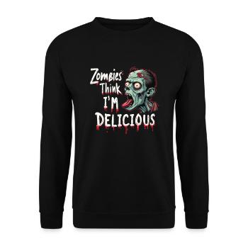 Zombie Apocalypse Humour Drôle Mort-vivant Citations - Sweat-shirt Unisexe - noir - Devant - Alina (178cm) & Michal (187cm)