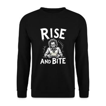 Zombie Apocalypse Humor Lustige Untote Zitate - Unisex Pullover - Schwarz - Vorne - Alina (178cm) & Michal (187cm)