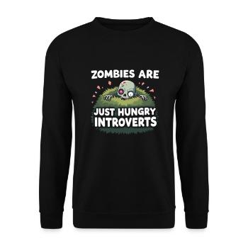 Zombie Apocalypse Humour Drôle Mort-vivant Citations - Sweat-shirt Unisexe - noir - Devant - Alina (178cm) & Michal (187cm)