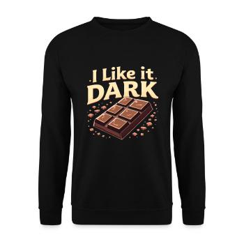 Amateurs de chocolat, Amateurs de chocolat noir, - Sweat-shirt Unisexe - noir - Devant - Alina (178cm) & Michal (187cm)