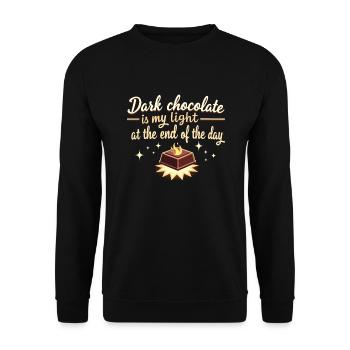 Amateurs de chocolat, Amateurs de chocolat noir, - Sweat-shirt Unisexe - noir - Devant - Alina (178cm) & Michal (187cm)