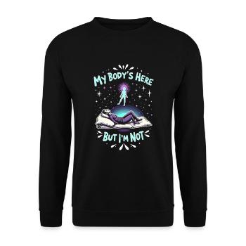astral projection fans who are out-of-body - Unisex Sweatshirt - black - Front - Alina (178cm) & Michal (187cm)