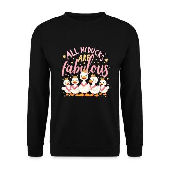 Nutztier-enten-enthusiasten Hinterhof-enten - Unisex Pullover - Schwarz - Vorne - Alina (178cm) & Michal (187cm)