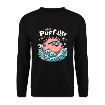 Kugelfisch-meereslebewesen-enthusiasten Quirky - Unisex Pullover - Schwarz - Vorne - Alina (178cm) & Michal (187cm)