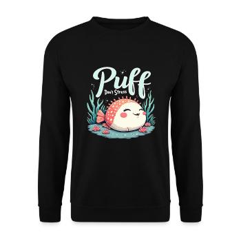 Kugelfisch-meereslebewesen-enthusiasten Quirky - Unisex Pullover - Schwarz - Vorne - Alina (178cm) & Michal (187cm)