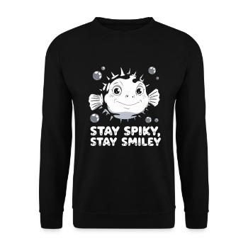 Kugelfisch-meereslebewesen-enthusiasten Quirky - Unisex Pullover - Schwarz - Vorne - Alina (178cm) & Michal (187cm)