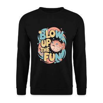Kugelfisch-meereslebewesen-enthusiasten Quirky - Unisex Pullover - Schwarz - Vorne - Alina (178cm) & Michal (187cm)