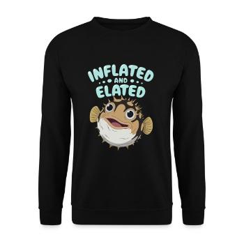 Kugelfisch-meereslebewesen-enthusiasten Quirky - Unisex Pullover - Schwarz - Vorne - Alina (178cm) & Michal (187cm)