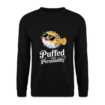 Kugelfisch-meereslebewesen-enthusiasten Quirky - Unisex Pullover - Schwarz - Vorne - Alina (178cm) & Michal (187cm)