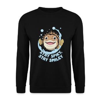 Kugelfisch-meereslebewesen-enthusiasten Quirky - Unisex Pullover - Schwarz - Vorne - Alina (178cm) & Michal (187cm)