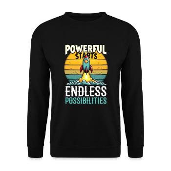 Morning Routine, Wellness Habits, More Productive - Unisex Sweatshirt - black - Front - Alina (178cm) & Michal (187cm)