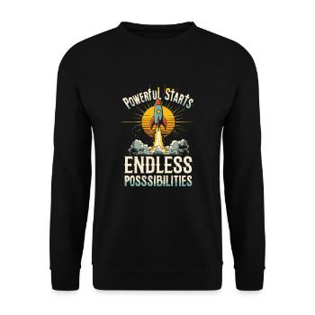 Morning Routine, Wellness Habits, More Productive - Unisex Sweatshirt - black - Front - Alina (178cm) & Michal (187cm)
