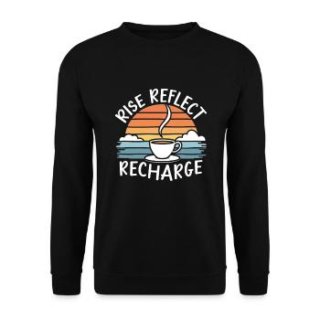 Morning Routine, Wellness Habits, More Productive - Unisex Sweatshirt - black - Front - Alina (178cm) & Michal (187cm)