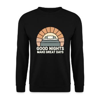 Sleep Hygiene Enthusiasts, Restful Nights, - Unisex Sweatshirt - black - Front - Alina (178cm) & Michal (187cm)