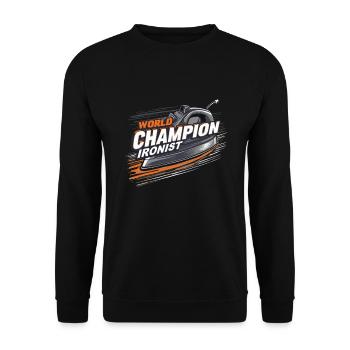 Repassage extrême Compétitif Drôle - Sweat-shirt Unisexe - noir - Devant - Alina (178cm) & Michal (187cm)