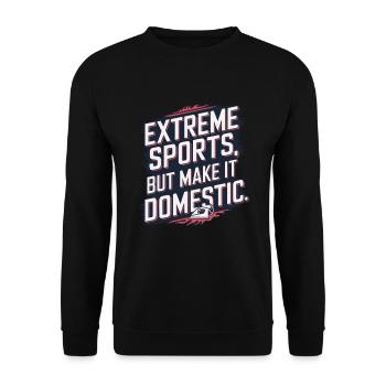 Repassage extrême Compétitif Drôle - Sweat-shirt Unisexe - noir - Devant - Alina (178cm) & Michal (187cm)