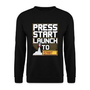 Spieler Mit Weltraumthemen Cosmic Gaming Sci-fi - Unisex Pullover - Schwarz - Vorne - Alina (178cm) & Michal (187cm)