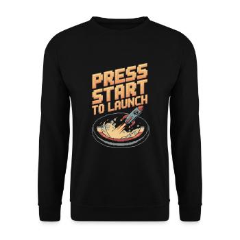 Spieler Mit Weltraumthemen Cosmic Gaming Sci-fi - Unisex Pullover - Schwarz - Vorne - Alina (178cm) & Michal (187cm)