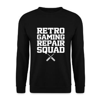 Retro Gaming Repair Vintage Console - Unisex Sweatshirt - black - Front - Alina (178cm) & Michal (187cm)