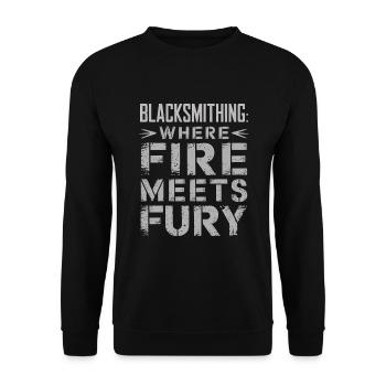 Forge Viking Guerrier Forge nordique Travail du métal - Sweat-shirt Unisexe - noir - Devant - Alina (178cm) & Michal (187cm)