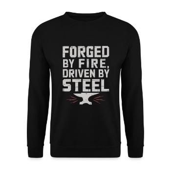 Blacksmithing Viking Warrior Norse Forge Metalwork - Unisex Pullover - Schwarz - Vorne - Alina (178cm) & Michal (187cm)