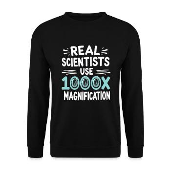 Microscope Enthusiast Lab Technician Science - Unisex Sweatshirt - black - Front - Alina (178cm) & Michal (187cm)
