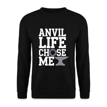 Blacksmithing Viking Warrior Norse Forge Metalwork - Unisex Pullover - Schwarz - Vorne - Alina (178cm) & Michal (187cm)