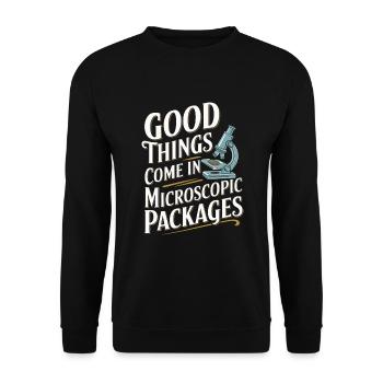 Microscope Enthusiast Lab Technician Science - Unisex Sweatshirt - black - Front - Alina (178cm) & Michal (187cm)