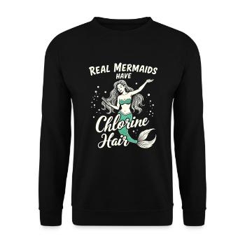 Mermaid Underwater Performer Mermaid - Unisex Sweatshirt - black - Front - Alina (178cm) & Michal (187cm)