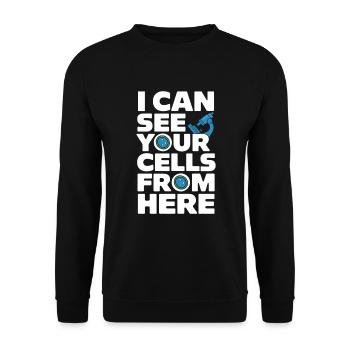 Microscope Enthusiast Lab Technician Science - Unisex Sweatshirt - black - Front - Alina (178cm) & Michal (187cm)