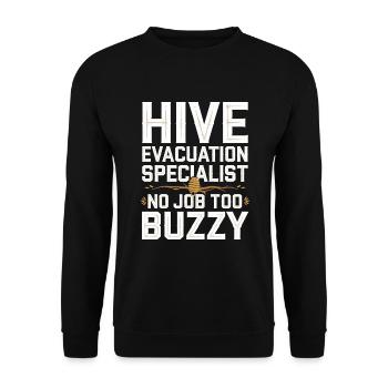 Bienenentfernungsspezialist Live Swarm Rescue - Unisex Pullover - Schwarz - Vorne - Alina (178cm) & Michal (187cm)