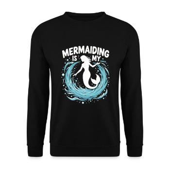 Mermaid Underwater Performer Mermaid - Unisex Sweatshirt - black - Front - Alina (178cm) & Michal (187cm)