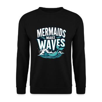 Mermaid Underwater Performer Mermaid - Unisex Sweatshirt - black - Front - Alina (178cm) & Michal (187cm)