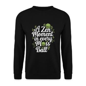 Kokedama Moss Ball Plants Japanese Gardening - Unisex Sweatshirt - black - Front - Alina (178cm) & Michal (187cm)