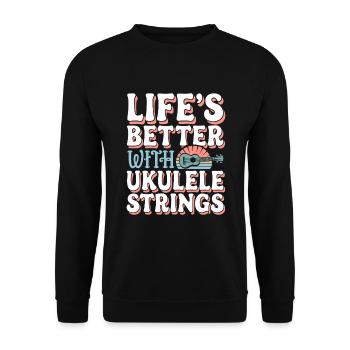 Ukulele Player Hawaiian Music Tropical - Unisex Sweatshirt - black - Front - Alina (178cm) & Michal (187cm)