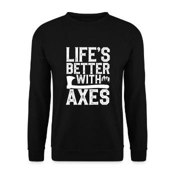 Lancer de hache Cible Pratique Bûcheron Sport - Sweat-shirt Unisexe - noir - Devant - Alina (178cm) & Michal (187cm)
