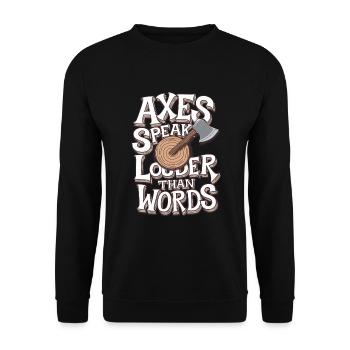 Lancer de hache Cible Pratique Bûcheron Sport - Sweat-shirt Unisexe - noir - Devant - Alina (178cm) & Michal (187cm)