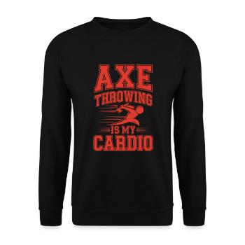 Lancer de hache Cible Pratique Bûcheron Sport - Sweat-shirt Unisexe - noir - Devant - Alina (178cm) & Michal (187cm)