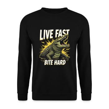 Alligator Crocodile Reptile Enthusiast Swamp - Unisex Sweatshirt - black - Front - Alina (178cm) & Michal (187cm)