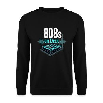 Music Produzent 808 Bass Hip-hop Beatmaker - Unisex Pullover - Schwarz - Vorne - Alina (178cm) & Michal (187cm)