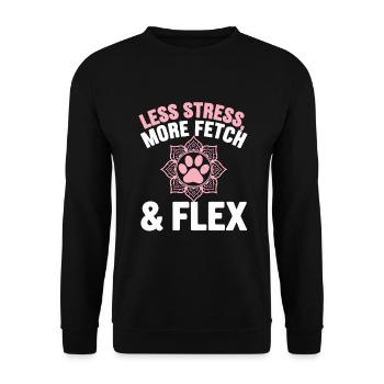 Doga Dog Yoga Haustier Wellness Achtsames Dehnen - Unisex Pullover - Schwarz - Vorne - Alina (178cm) & Michal (187cm)