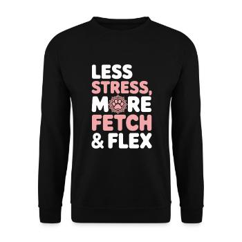 Doga Dog Yoga Haustier Wellness Achtsames Dehnen - Unisex Pullover - Schwarz - Vorne - Alina (178cm) & Michal (187cm)
