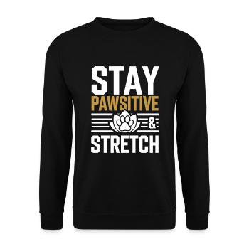 Doga Dog Yoga Haustier Wellness Achtsames Dehnen - Unisex Pullover - Schwarz - Vorne - Alina (178cm) & Michal (187cm)