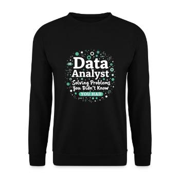 Data Analyst Big Data Specialist Business - Unisex Sweatshirt - black - Front - Alina (178cm) & Michal (187cm)