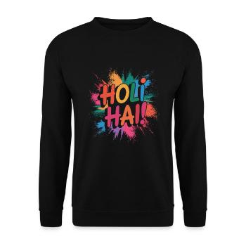 La célébration indienne du festival des couleurs de Holi - Sweat-shirt Unisexe - noir - Devant - Alina (178cm) & Michal (187cm)