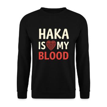 Haka Dance Maori Warrior Ritual New Zealand - Unisex Sweatshirt - black - Front - Alina (178cm) & Michal (187cm)