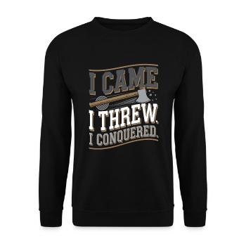 Lancer de hache Cible Pratique Bûcheron Sport - Sweat-shirt Unisexe - noir - Devant - Alina (178cm) & Michal (187cm)
