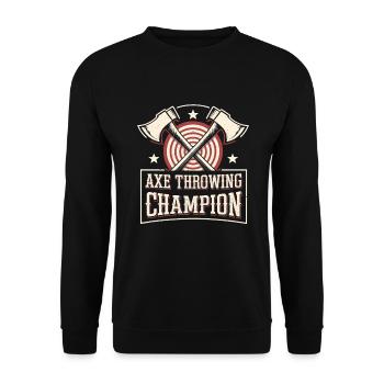 Lancer de hache Cible Pratique Bûcheron Sport - Sweat-shirt Unisexe - noir - Devant - Alina (178cm) & Michal (187cm)