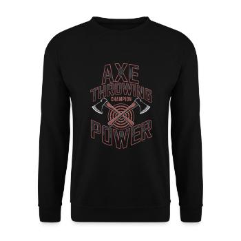 Ax Throwing Target Practice Lumberjack Sport - Unisex Sweatshirt - black - Front - Alina (178cm) & Michal (187cm)