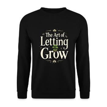 Kokedama Moss Ball Plants Japanese Gardening - Unisex Sweatshirt - black - Front - Alina (178cm) & Michal (187cm)